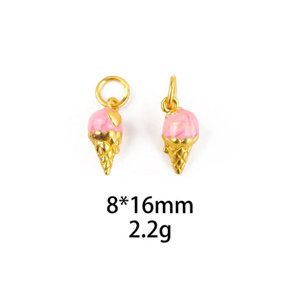 1 Piece Alluvial Gold Ice Cream Pendant