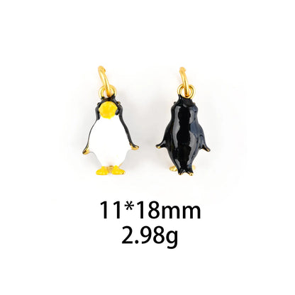 1 Piece Alluvial Gold Penguin Dinosaur Pendant