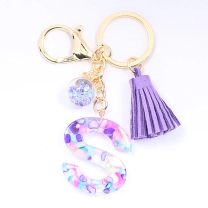 1 Piece Artistic Letter Alloy Plastic Resin Couple Bag Pendant Keychain