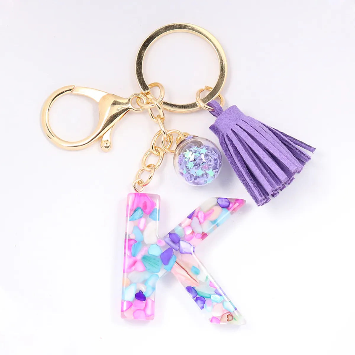 1 Piece Artistic Letter Alloy Plastic Resin Couple Bag Pendant Keychain