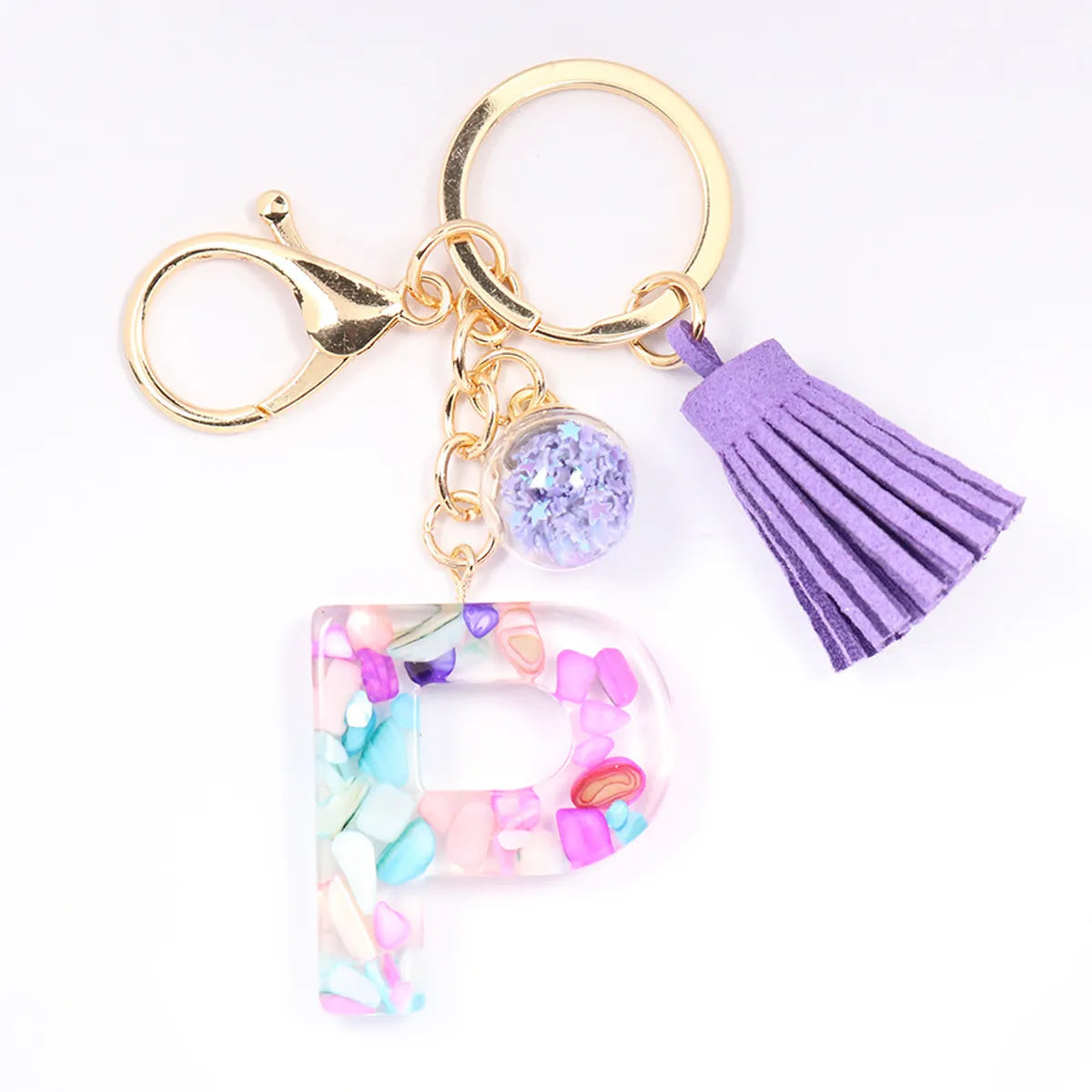 1 Piece Artistic Letter Alloy Plastic Resin Couple Bag Pendant Keychain