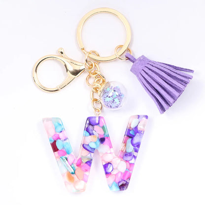 1 Piece Artistic Letter Alloy Plastic Resin Couple Bag Pendant Keychain