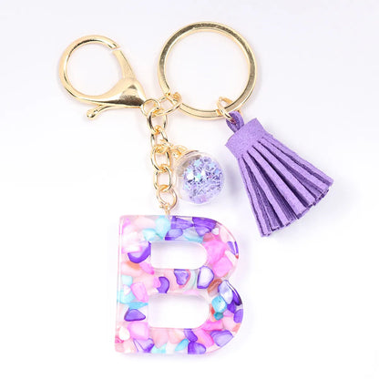 1 Piece Artistic Letter Alloy Plastic Resin Couple Bag Pendant Keychain