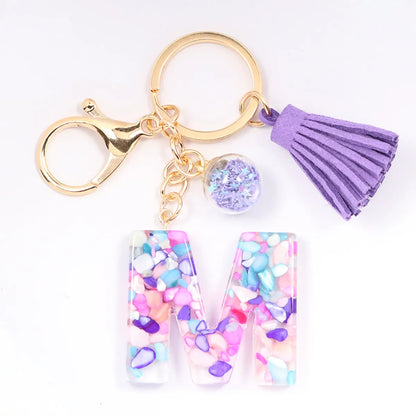 1 Piece Artistic Letter Alloy Plastic Resin Couple Bag Pendant Keychain