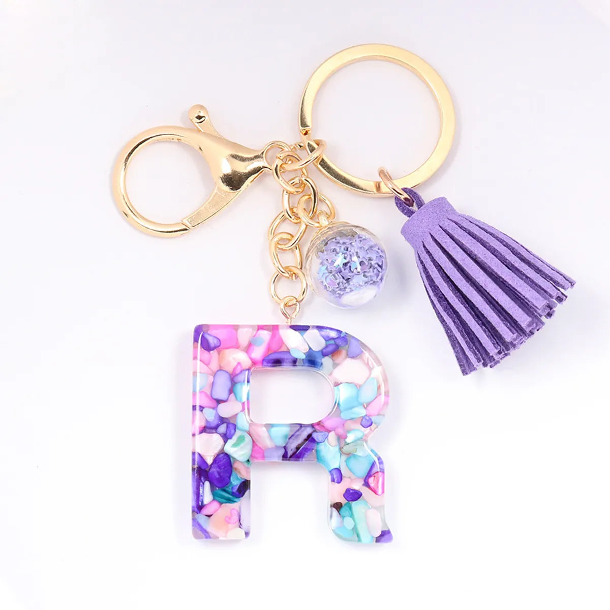 1 Piece Artistic Letter Alloy Plastic Resin Couple Bag Pendant Keychain