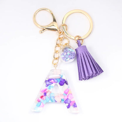 1 Piece Artistic Letter Alloy Plastic Resin Couple Bag Pendant Keychain