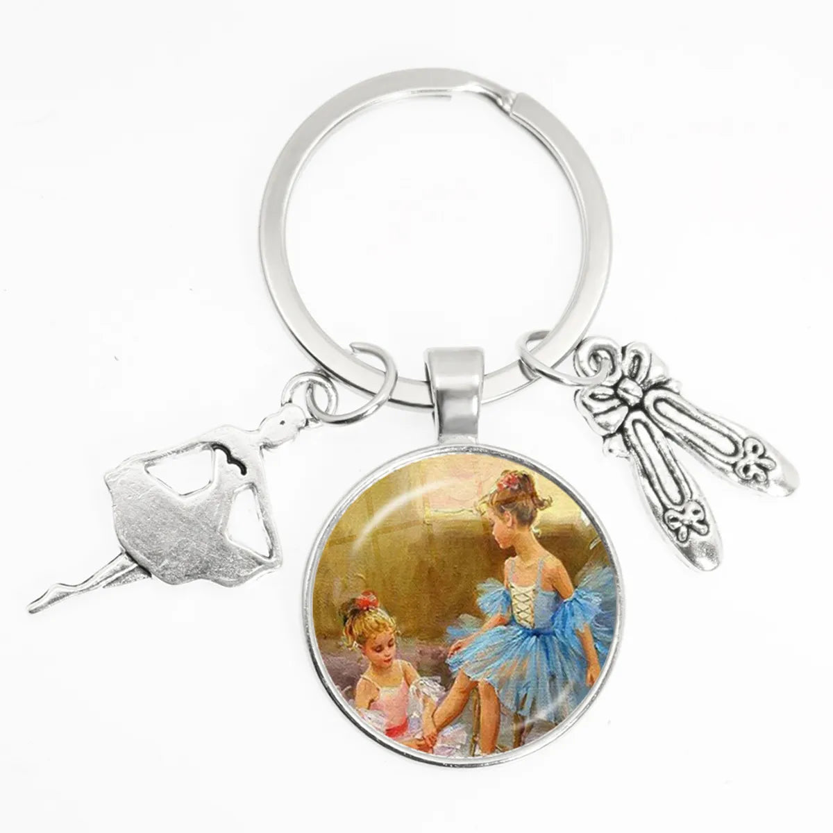 1 Piece Artistic Portrait Round Alloy Metal Christmas Unisex Bag Pendant Keychain