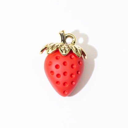 1 Piece Arylic Strawberry Pendant