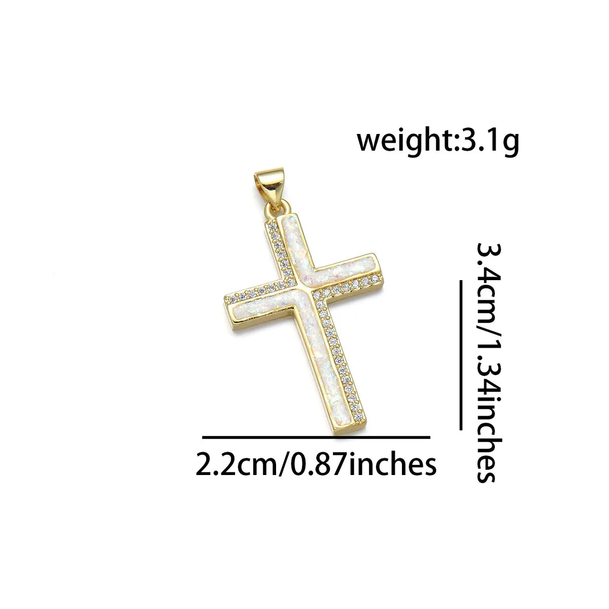 1 Piece Basic Cross Copper Plating Inlay Jewelry Accessories