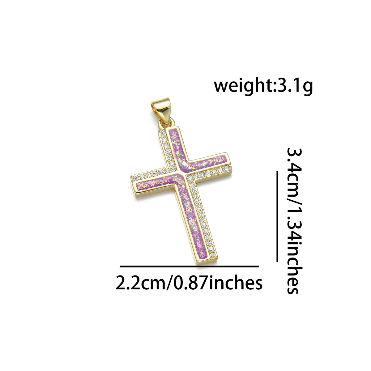 1 Piece Basic Cross Copper Plating Inlay Jewelry Accessories