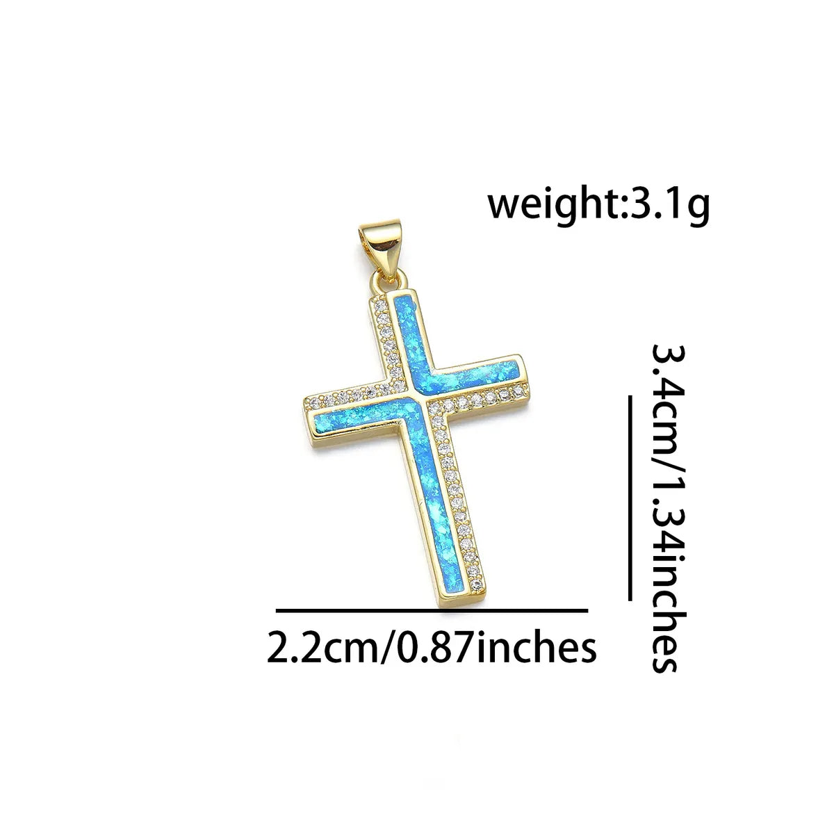 1 Piece Basic Cross Copper Plating Inlay Jewelry Accessories