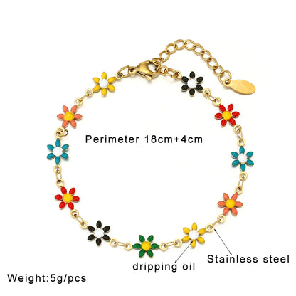 Basic Flower Stainless Steel Plating Bracelets