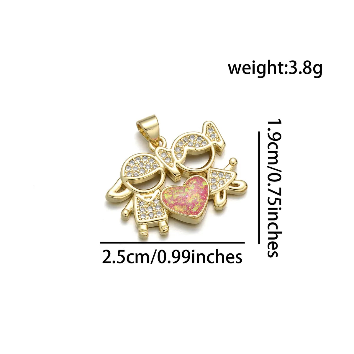 1 Piece Basic Heart Shape Copper Plating Inlay Jewelry Accessories