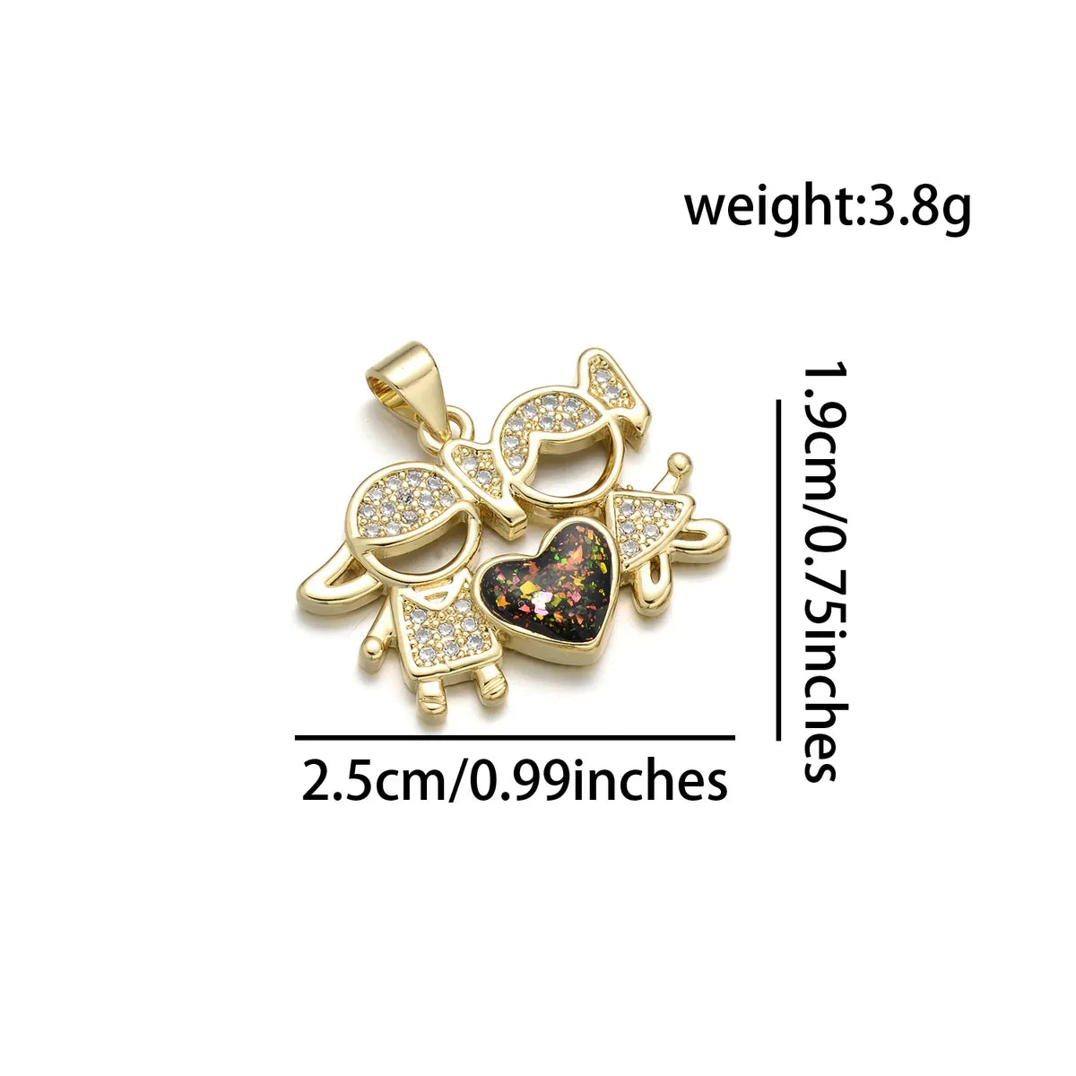 1 Piece Basic Heart Shape Copper Plating Inlay Jewelry Accessories