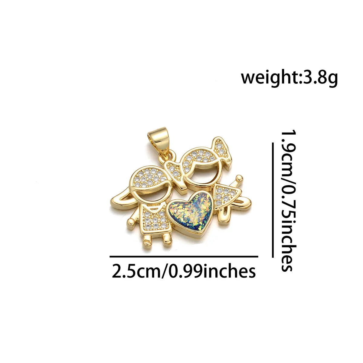 1 Piece Basic Heart Shape Copper Plating Inlay Jewelry Accessories