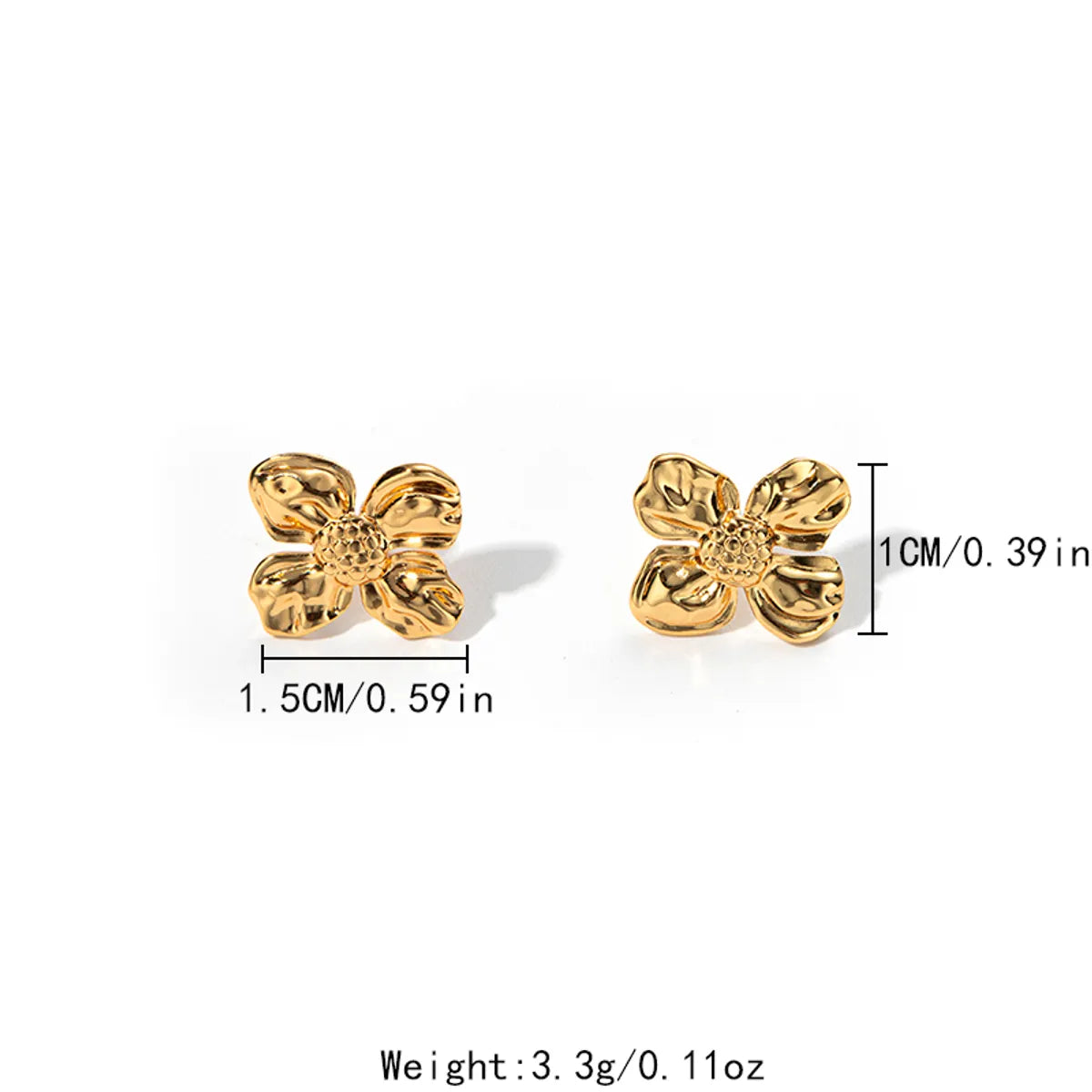 1 Piece Basic Modern Style Classic Style Flower Plating 304 Stainless Steel 14K Gold Plated Drop Earrings Ear Studs