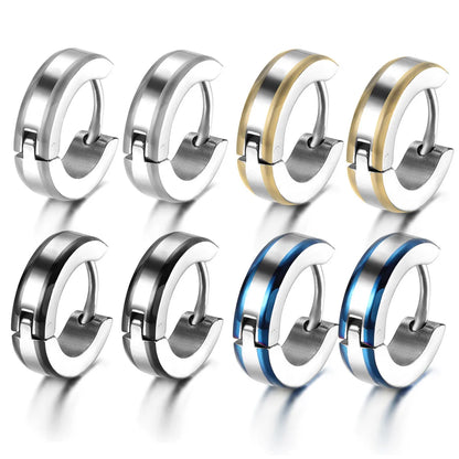 1 Piece Basic Modern Style Classic Style Round 304 Stainless Steel Hoop Earrings