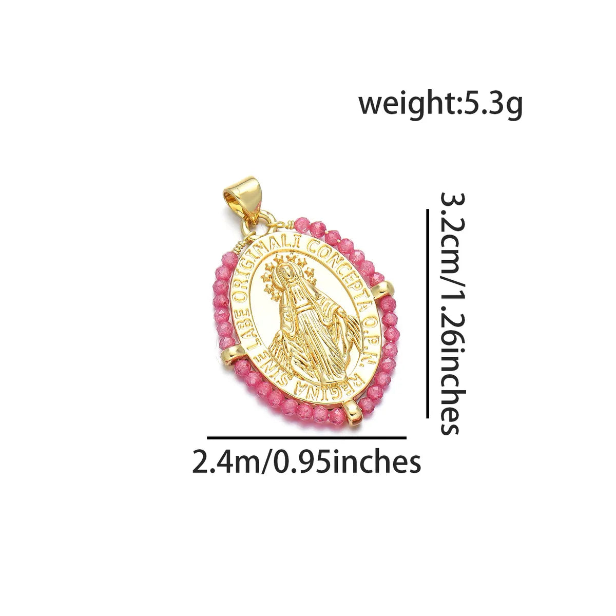 1 Piece Basic Virgin Mary Copper Beaded Plating Pendant Jewelry Accessories