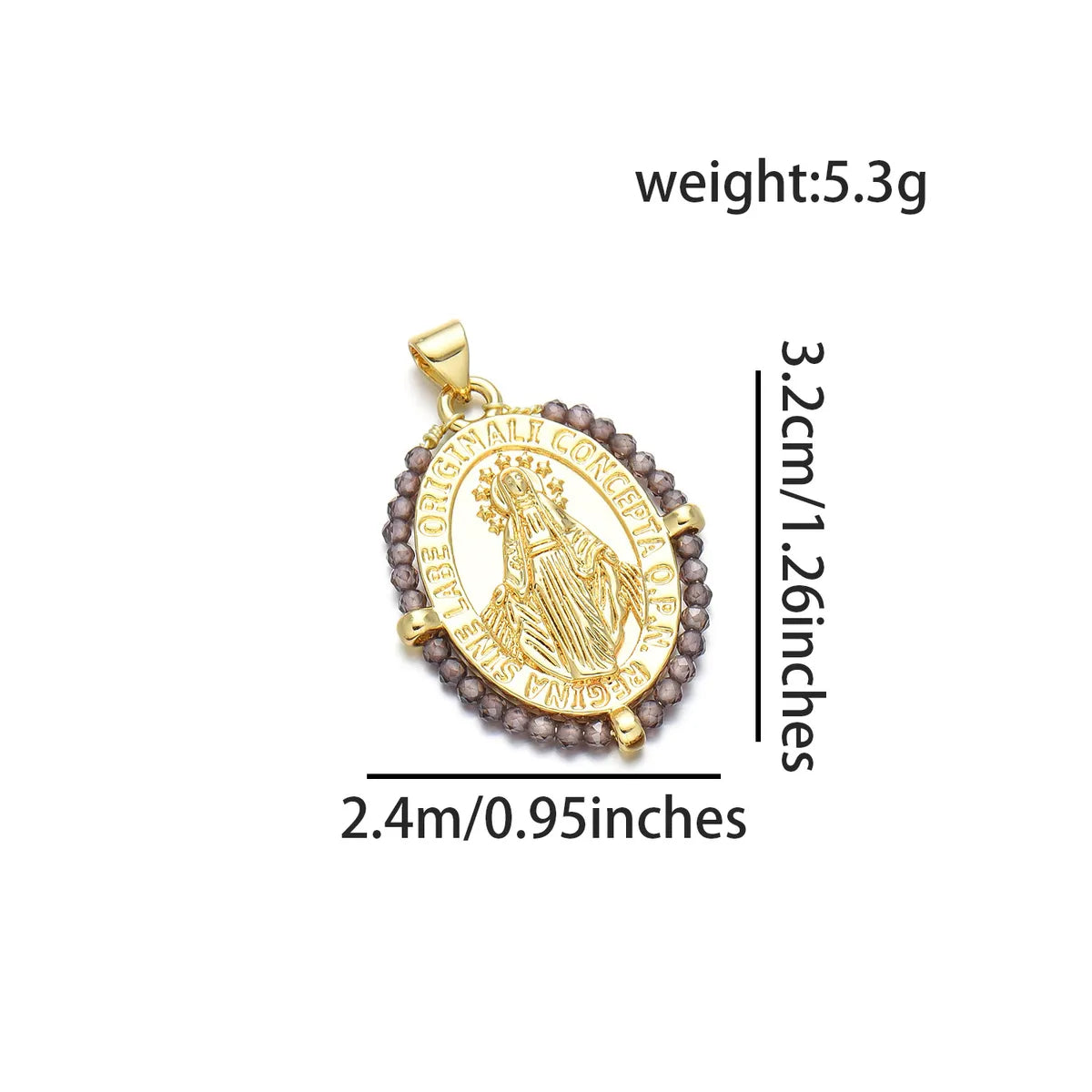 1 Piece Basic Virgin Mary Copper Beaded Plating Pendant Jewelry Accessories