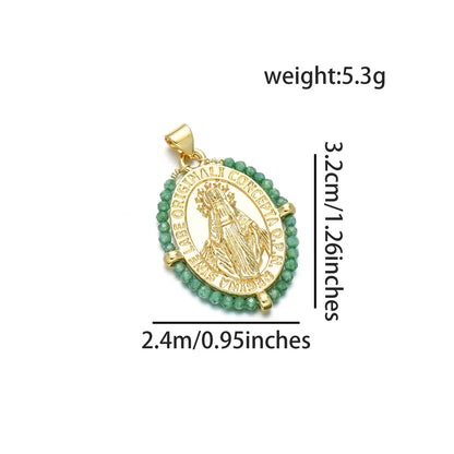 1 Piece Basic Virgin Mary Copper Beaded Plating Pendant Jewelry Accessories