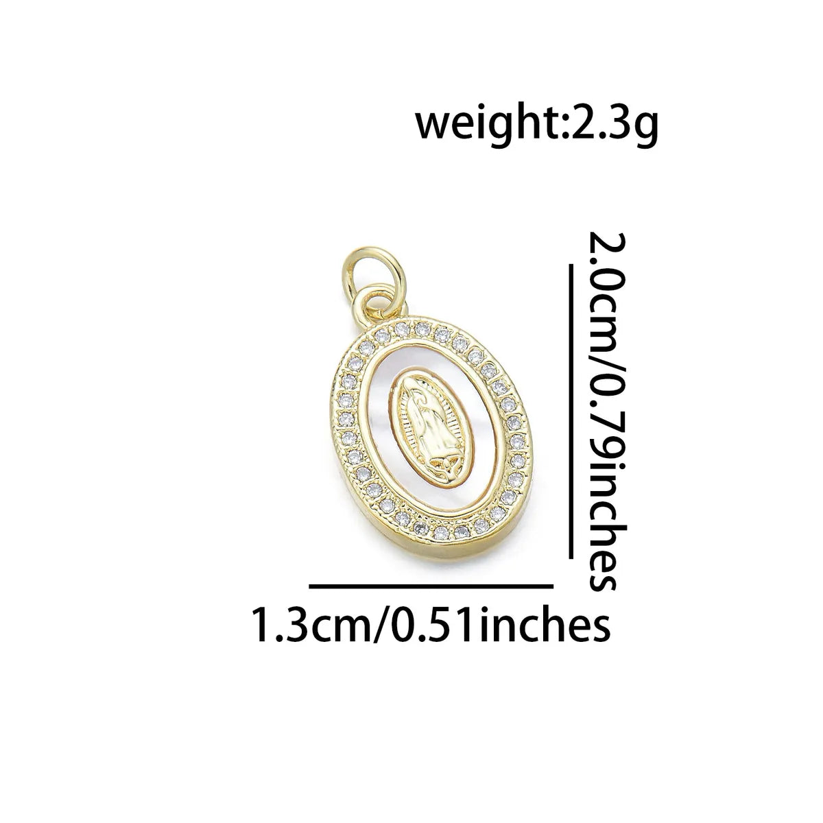 1 Piece Basic Virgin Mary Copper Plating Inlay Pendant Jewelry Accessories