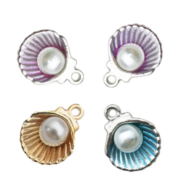 1 Piece Beach Simple Style Shell Alloy Plating Inlay Pendant Jewelry Accessories