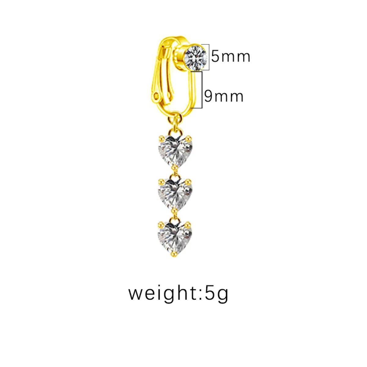 1 Piece Belly Rings Sexy Heart Shape Butterfly Planet Stainless Steel Plating Inlay Rhinestones Belly Ring