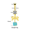 1 Piece Belly Rings Simple Style Bow Knot 316 Stainless Steel  Arylic Alloy Plating Inlay Acrylic Rhinestones Gold Plated