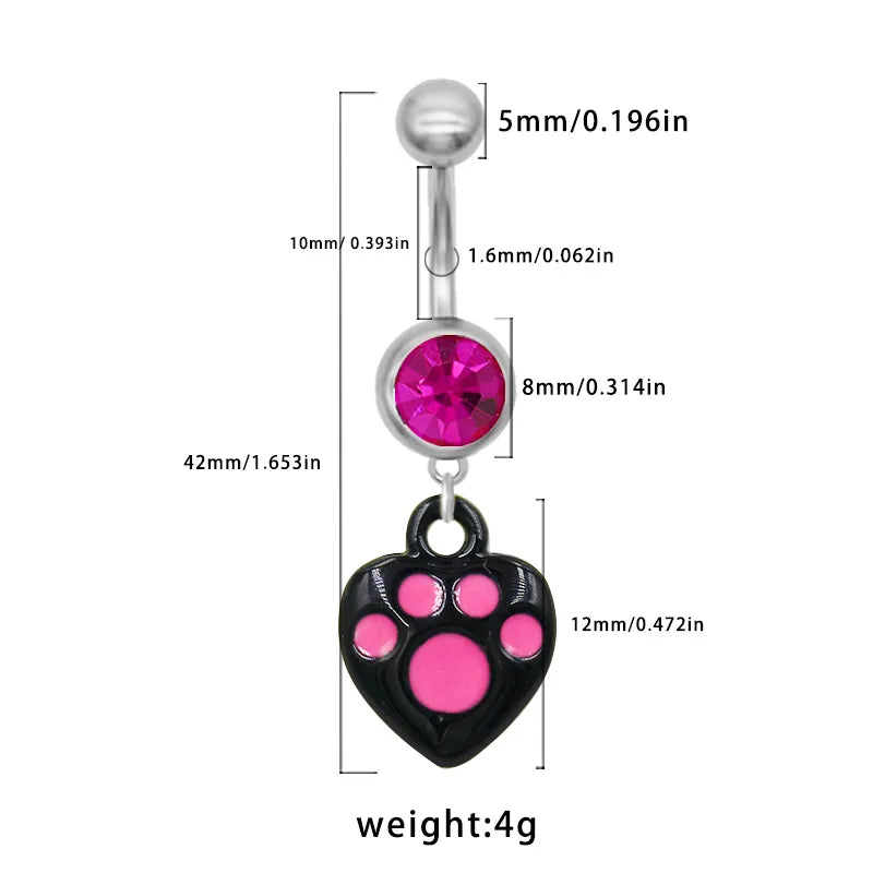 1 Piece Belly Rings Simple Style Classic Style Animal Flamingo 316 Stainless Steel  Alloy Inlay Resin Rhinestones Glass White Gold Plated Gold Plated