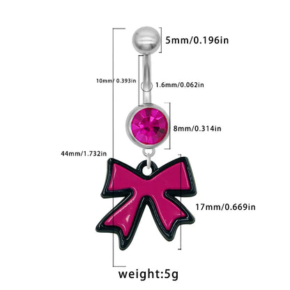 1 Piece Belly Rings Simple Style Classic Style Animal Flamingo 316 Stainless Steel  Alloy Inlay Resin Rhinestones Glass White Gold Plated Gold Plated