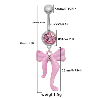 1 Piece Belly Rings Simple Style Classic Style Animal Flamingo 316 Stainless Steel  Alloy Inlay Resin Rhinestones Glass White Gold Plated Gold Plated