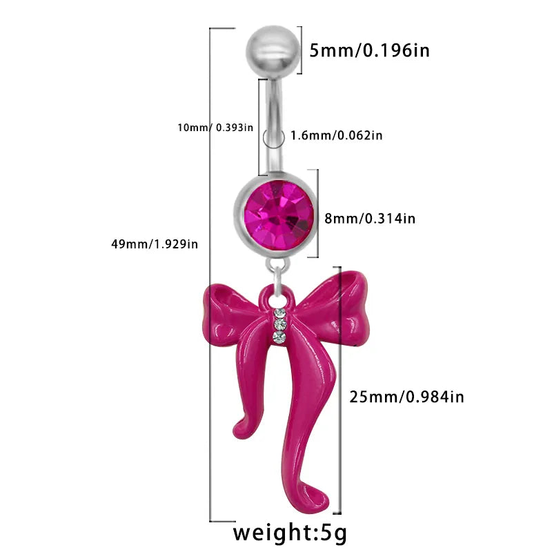 1 Piece Belly Rings Simple Style Classic Style Animal Flamingo 316 Stainless Steel  Alloy Inlay Resin Rhinestones Glass White Gold Plated Gold Plated