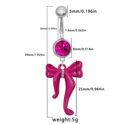 1 Piece Belly Rings Simple Style Classic Style Animal Flamingo 316 Stainless Steel  Alloy Inlay Resin Rhinestones Glass White Gold Plated Gold Plated