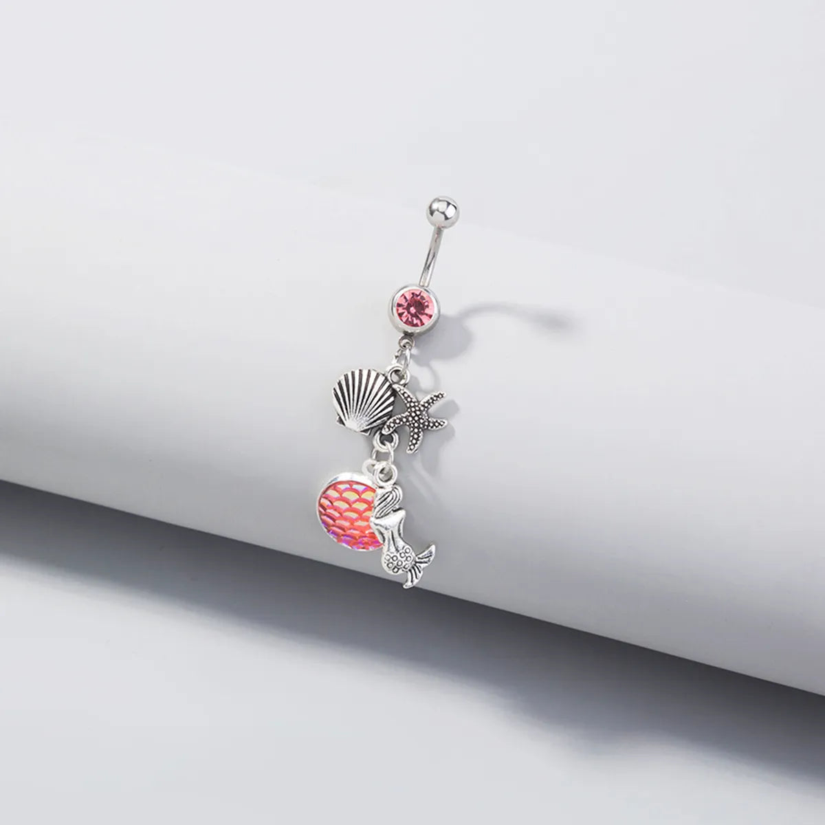 1 Piece Belly Rings Simple Style Classic Style Heart Shape 304 Stainless Steel Inlay Zircon Belly Rings