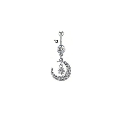 1 Piece Belly Rings Simple Style Classic Style Solid Color 304 Stainless Steel Inlay Zircon Belly Rings