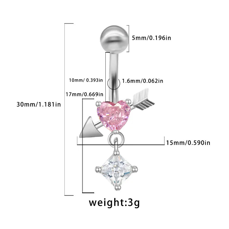 1 Piece Belly Rings Simple Style Classic Style Star 316 Stainless Steel  Alloy Plating Inlay Resin Rhinestones Glass Gold Plated Silver Plated Belly Rings