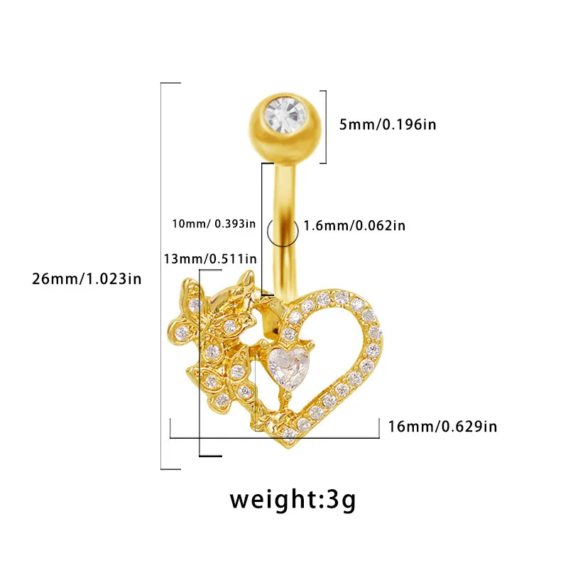 1 Piece Belly Rings Simple Style Classic Style Star 316 Stainless Steel  Alloy Plating Inlay Resin Rhinestones Glass Gold Plated Silver Plated Belly Rings