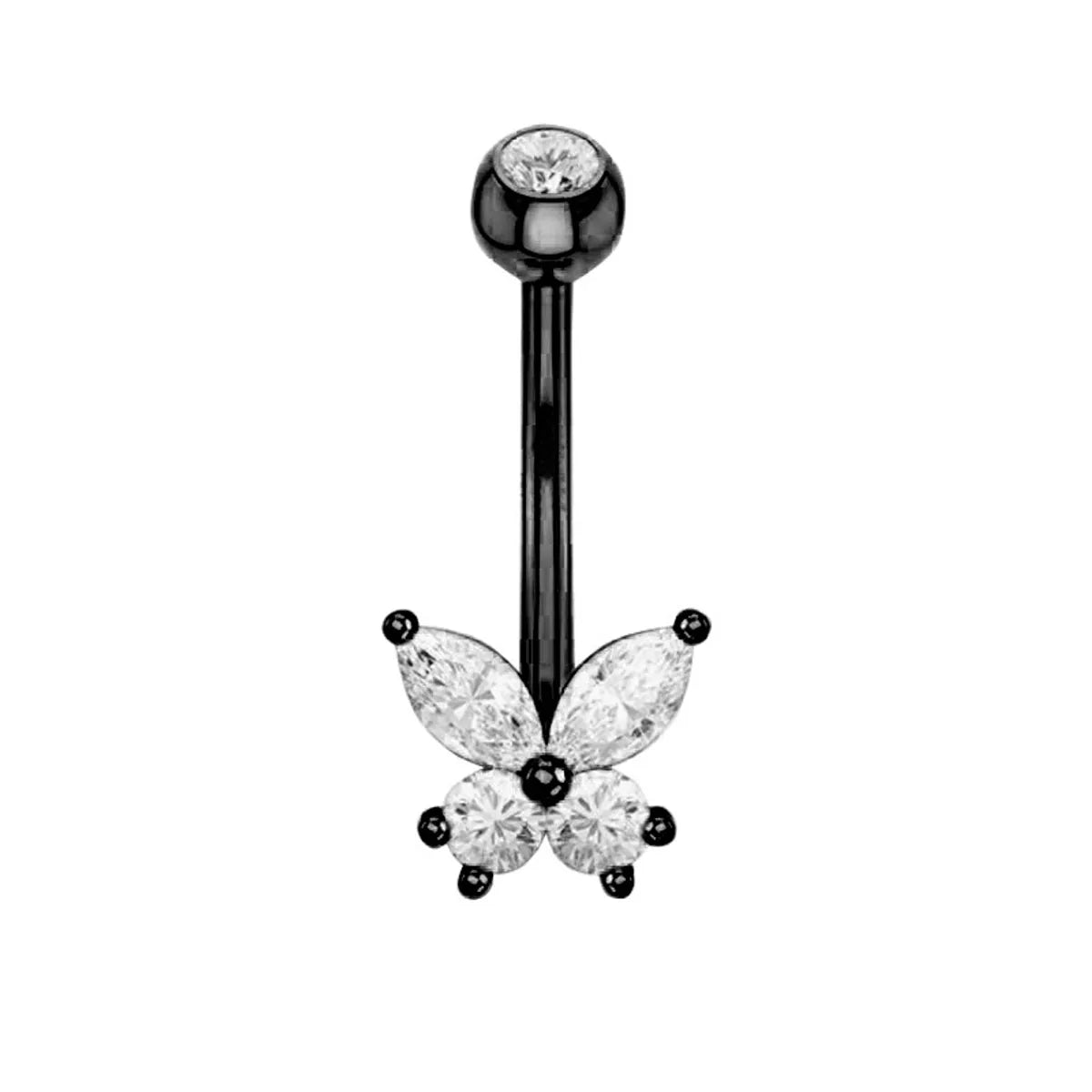 1 Piece Belly Rings Simple Style Geometric 316 Stainless Steel  Copper Inlay Zircon