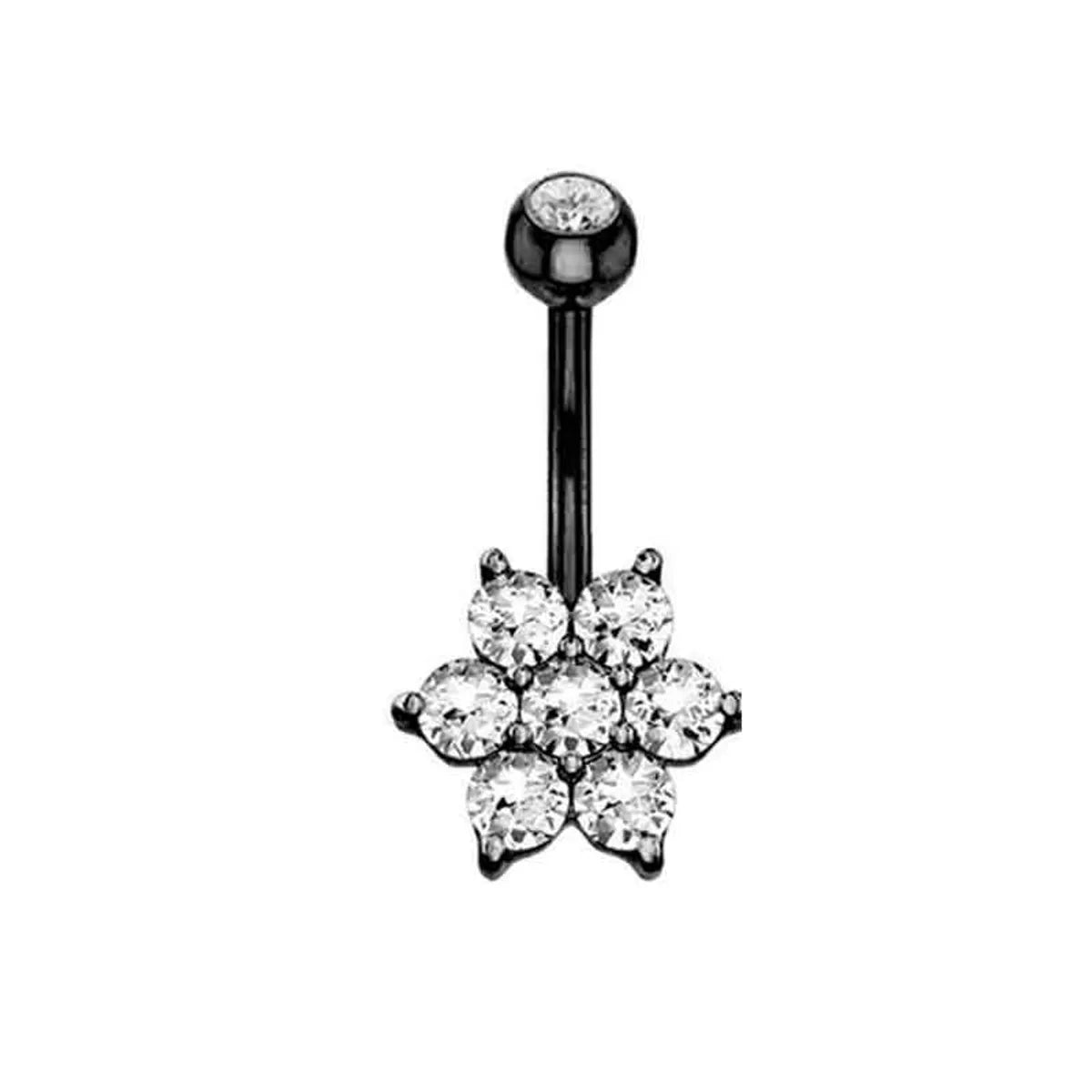 1 Piece Belly Rings Simple Style Geometric 316 Stainless Steel  Copper Inlay Zircon