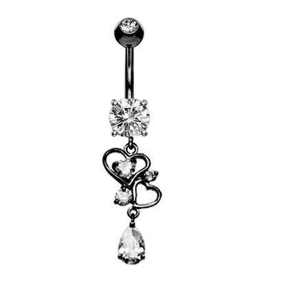 1 Piece Belly Rings Simple Style Geometric 316 Stainless Steel  Copper Inlay Zircon