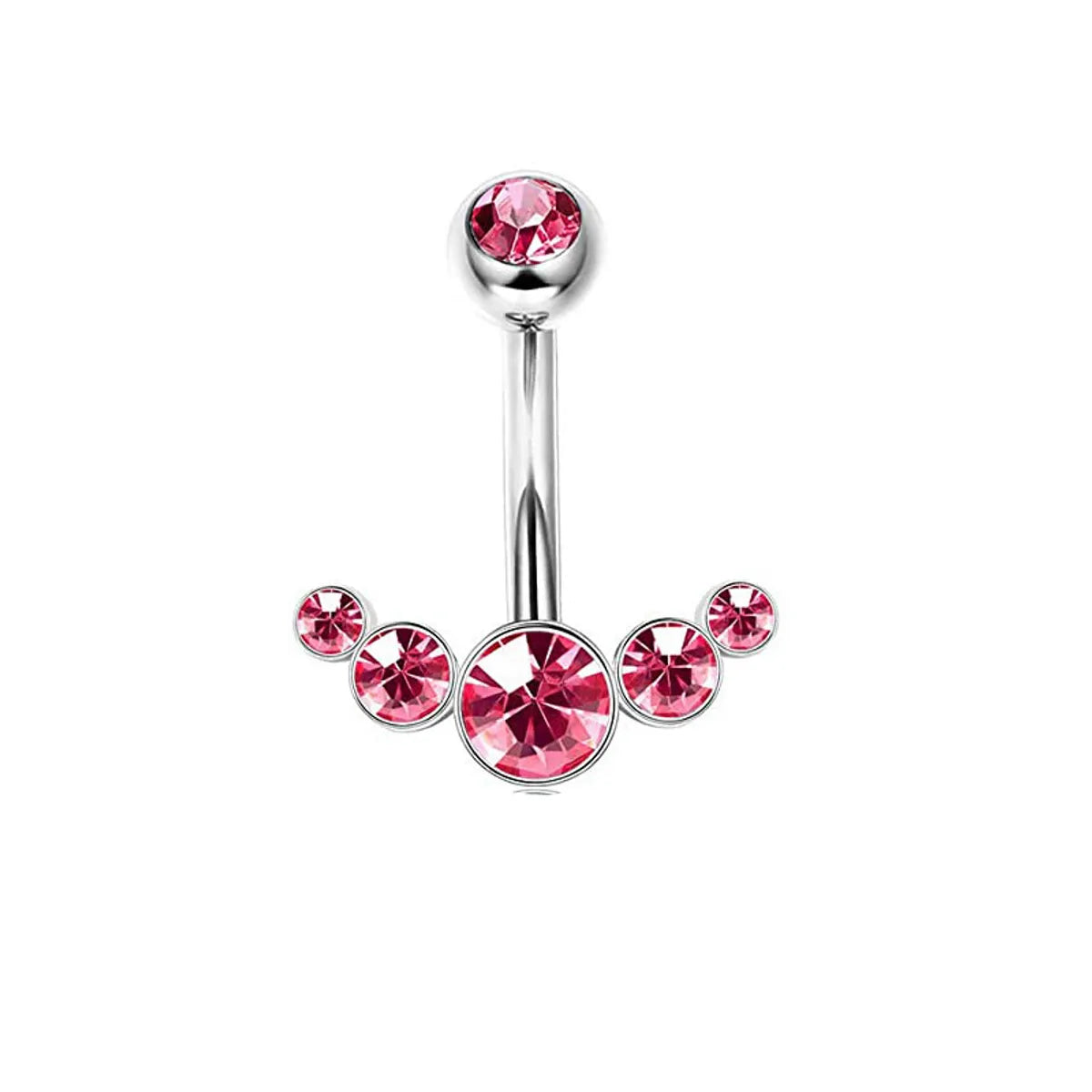 1 Piece Belly Rings Simple Style Heart Shape 316 Stainless Steel  Inlay Rhinestones