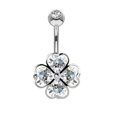 1 Piece Belly Rings Simple Style Heart Shape 316 Stainless Steel  Inlay Rhinestones