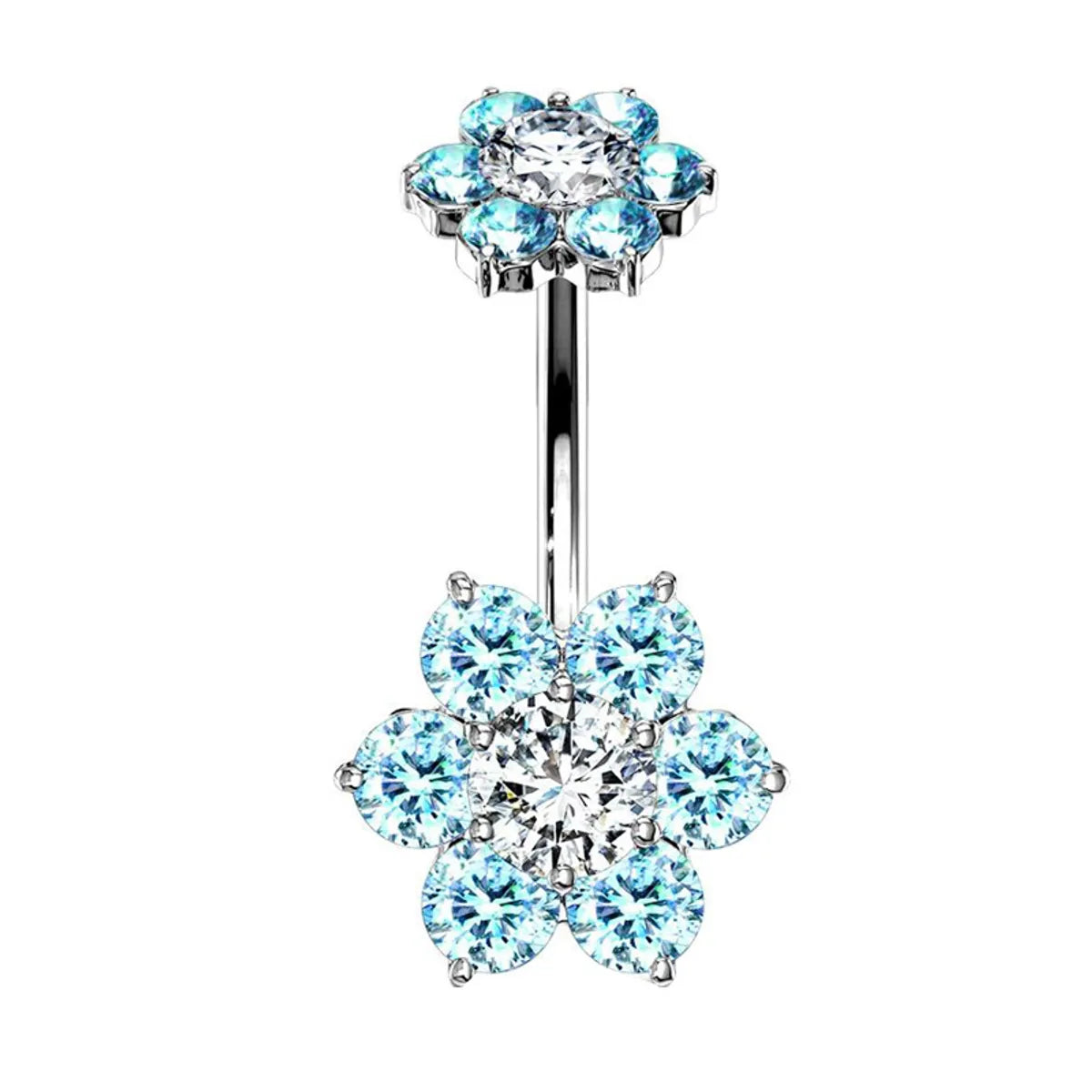 1 Piece Belly Rings Simple Style Heart Shape 316 Stainless Steel  Inlay Rhinestones