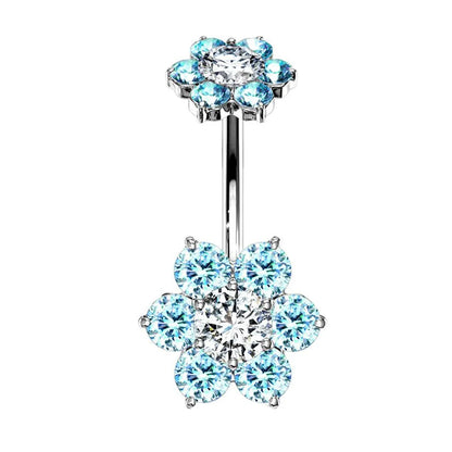 1 Piece Belly Rings Simple Style Heart Shape 316 Stainless Steel  Inlay Rhinestones