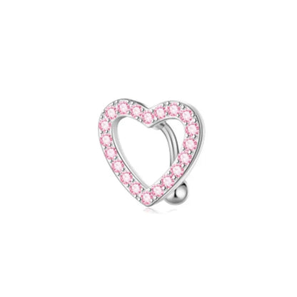 1 Piece Belly Rings Simple Style Heart Shape 316 Stainless Steel  Inlay Zircon Belly Rings