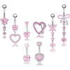 1 Piece Belly Rings Simple Style Heart Shape 316 Stainless Steel  Inlay Zircon