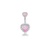 1 Piece Belly Rings Simple Style Heart Shape 316 Stainless Steel  Inlay Zircon