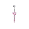 1 Piece Belly Rings Simple Style Heart Shape 316 Stainless Steel  Inlay Zircon