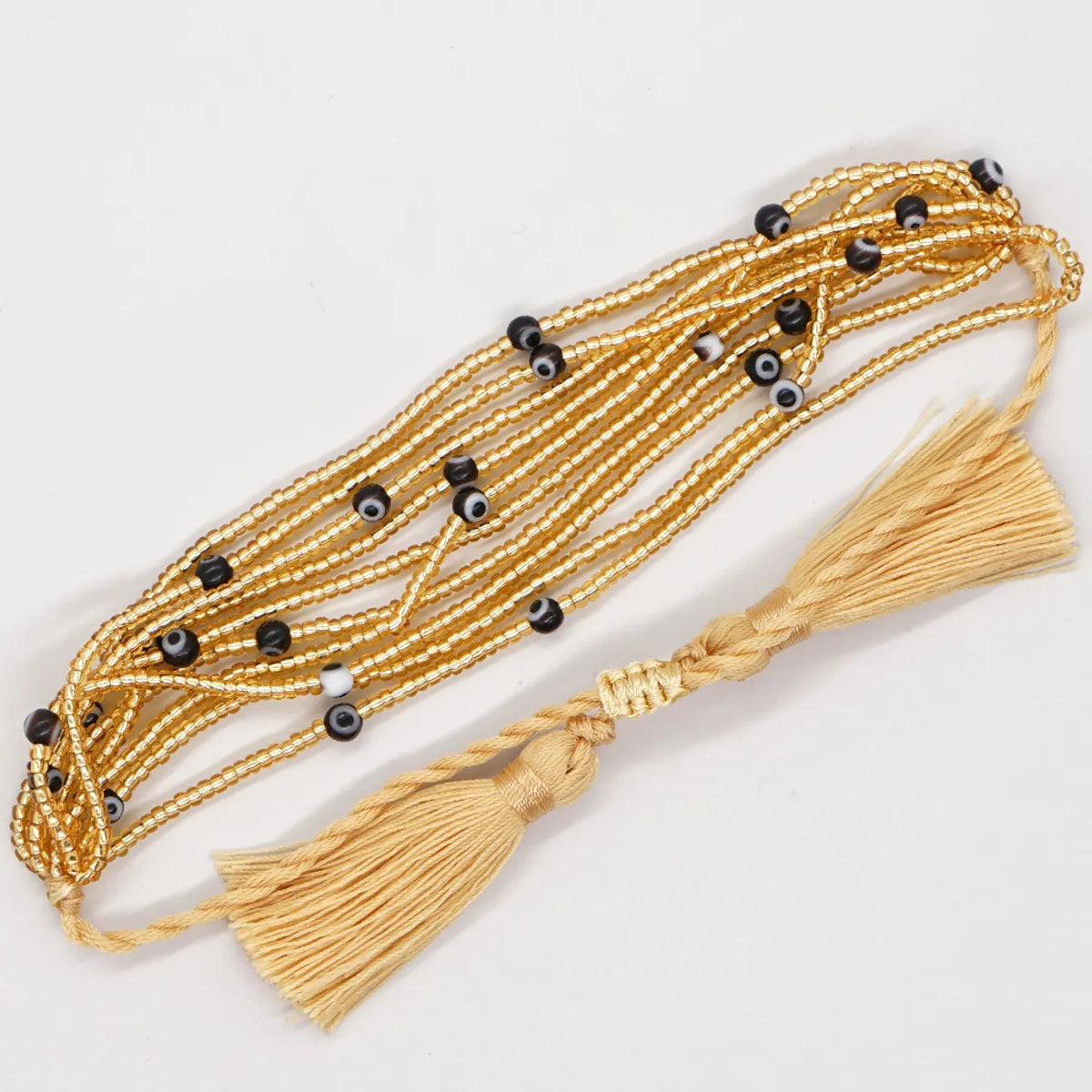 1 Piece Bohemian Eye Solid Color Mgb Tassel Unisex Bracelets