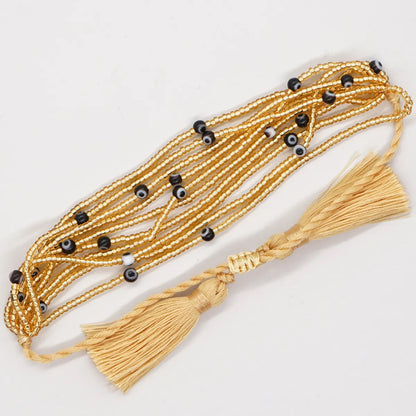 1 Piece Bohemian Eye Solid Color Mgb Tassel Unisex Bracelets